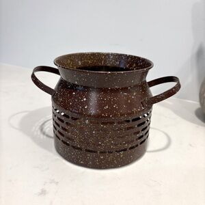 Kohl’s Sonoma for glass candle holder vintage metal speckled jar farmhouse